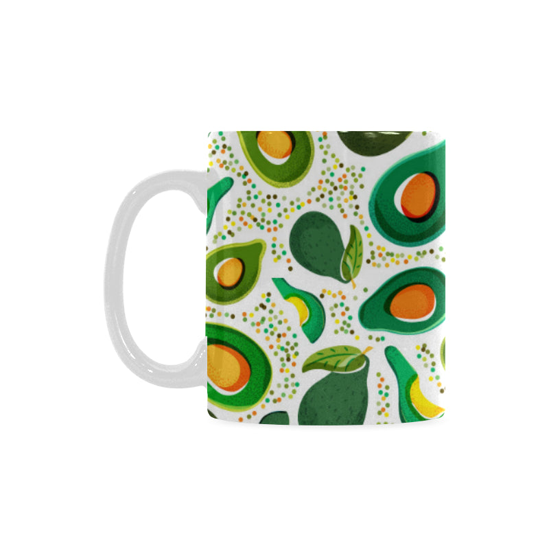 Avocado design pattern Classical White Mug (Fulfilled In US)