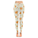 Cute brown pomeranian paw leave bone Women's Legging Fulfilled In US
