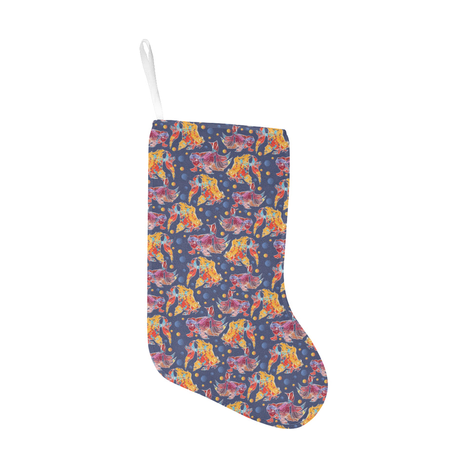 Goldfish Pattern Print Design 05 Christmas Stocking