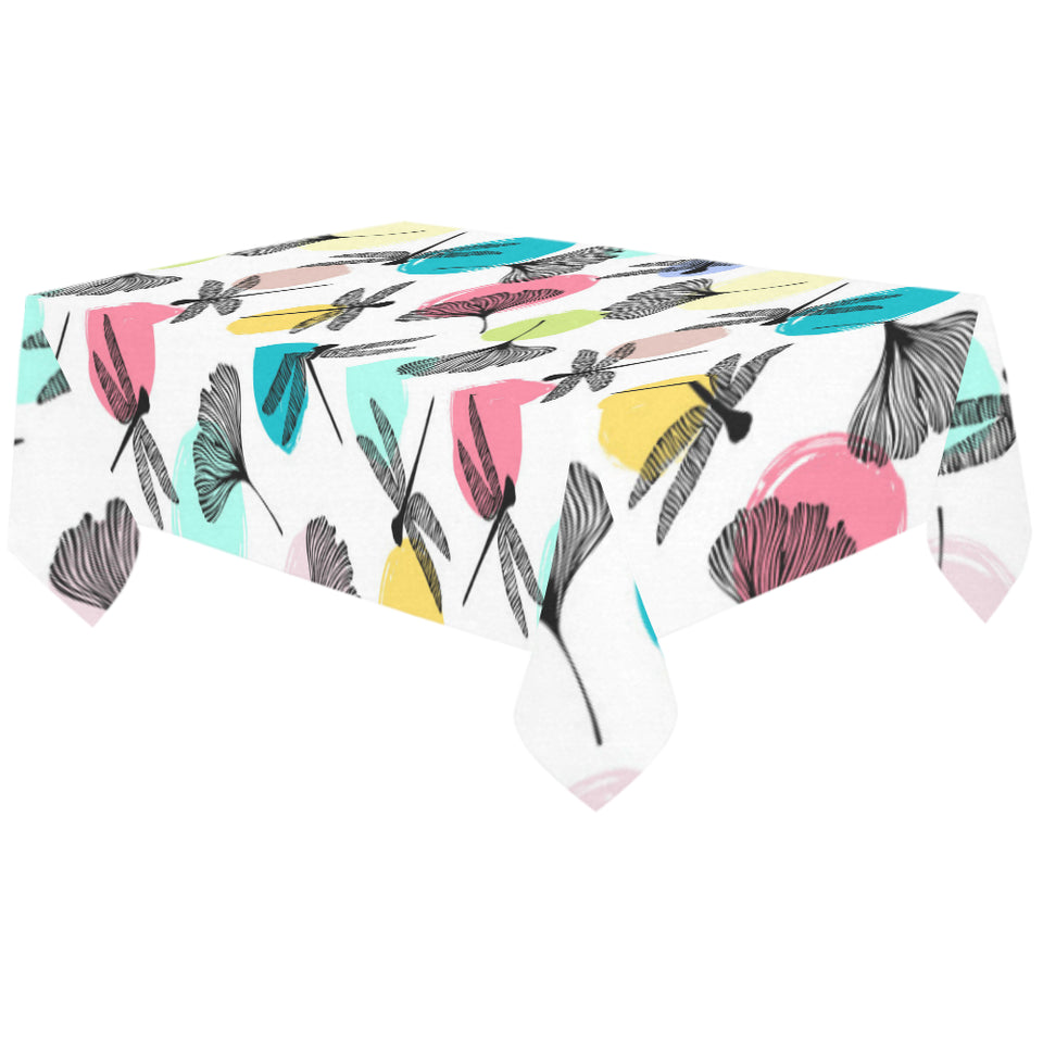 Dragonflies ginkgo leaves pattern Tablecloth
