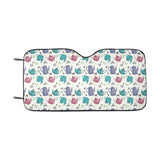 Tea pots Pattern Print Design 05 Car Sun Shade