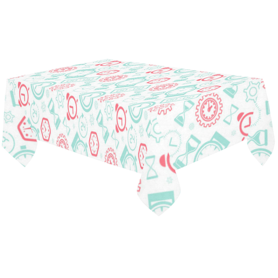Clock time pattern blackground Tablecloth