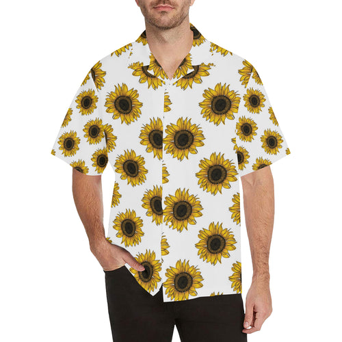 sunflowers design pattern Men's All Over Print Hawaiian Shirt