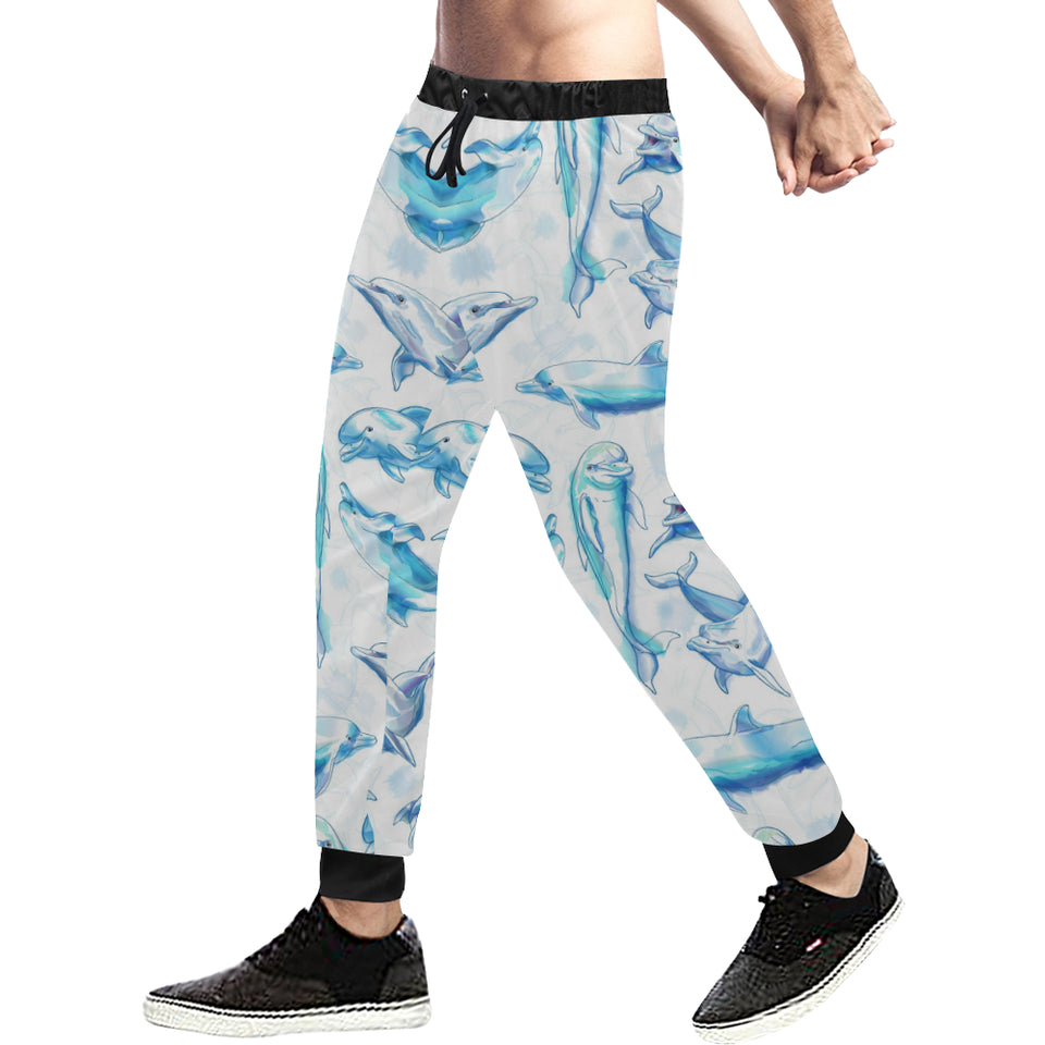 Watercolor dolphin pattern Unisex Casual Sweatpants