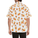 Brown pomeranian pattern Men's All Over Print Hawaiian Shirt