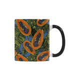 Colorful papaya tropical leaves Morphing Mug Heat Changing Mug