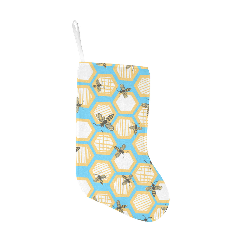 Bee honeycomb pattern Christmas Stocking
