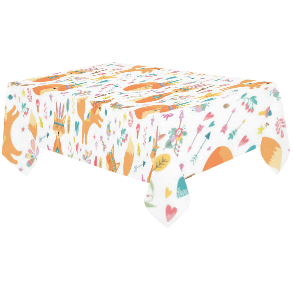 cute tribal fox pattern Tablecloth
