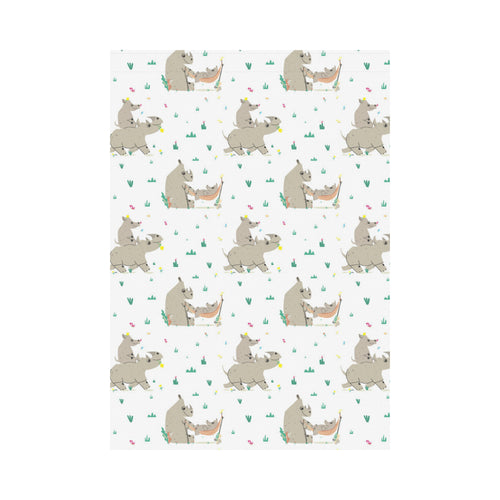 Cute Rhino pattern background House Flag Garden Flag