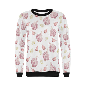 Garlic pattern Women's Crew Neck Sweatshirt