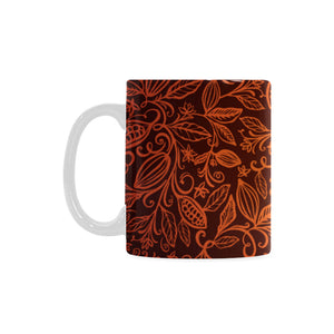 cacao beans tribal polynesian pattern Classical White Mug (Fulfilled In US)