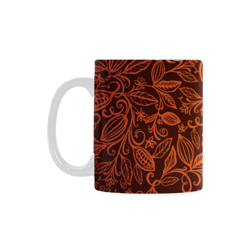 cacao beans tribal polynesian pattern Classical White Mug (Fulfilled In US)