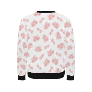 Pink sakura cherry blossom pattern Men's Crew Neck Sweatshirt