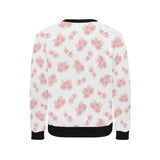 Pink sakura cherry blossom pattern Men's Crew Neck Sweatshirt