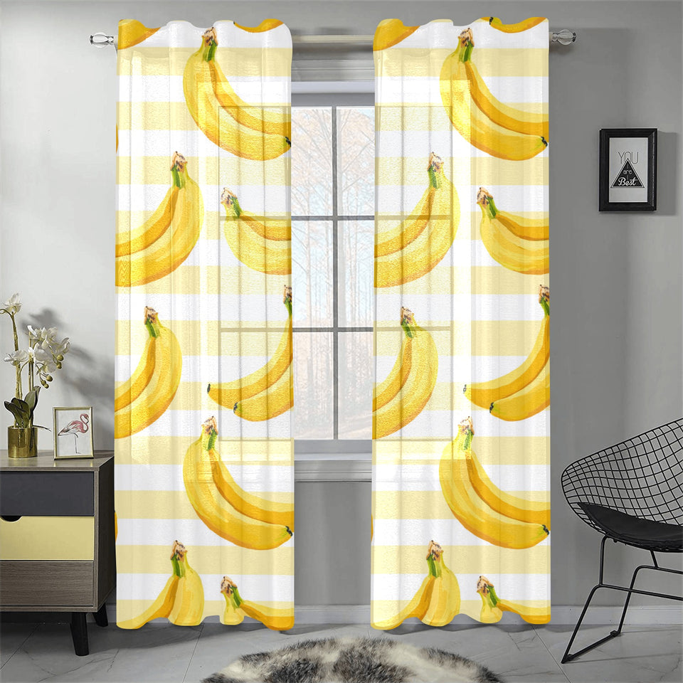 Banana pattern blackground Gauze Curtain