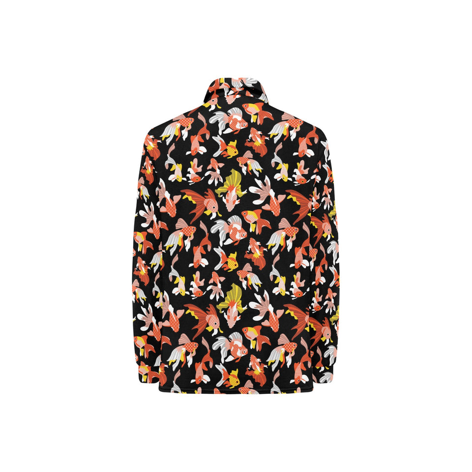 Goldfish Pattern Print Design 03 Women's Long Sleeve Polo Shirt