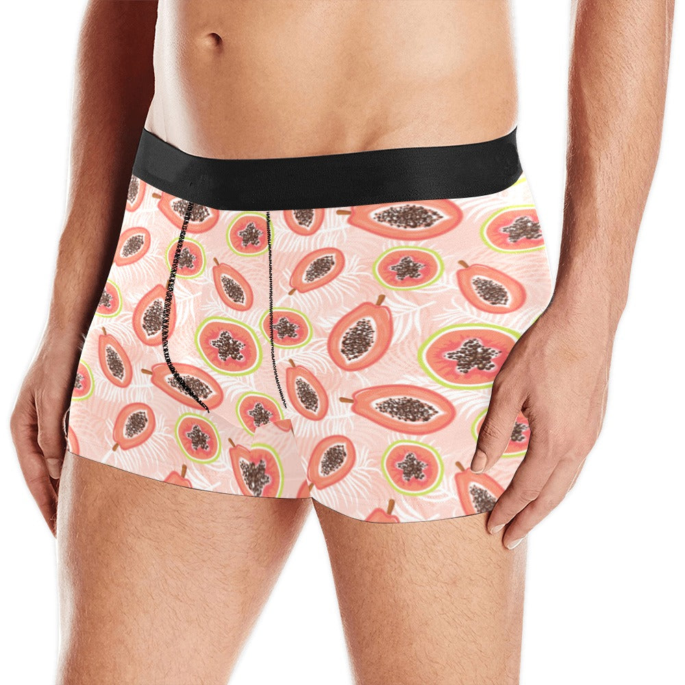papaya leaves pattern Men's All Over Print Boxer Briefs Men's Underwear
