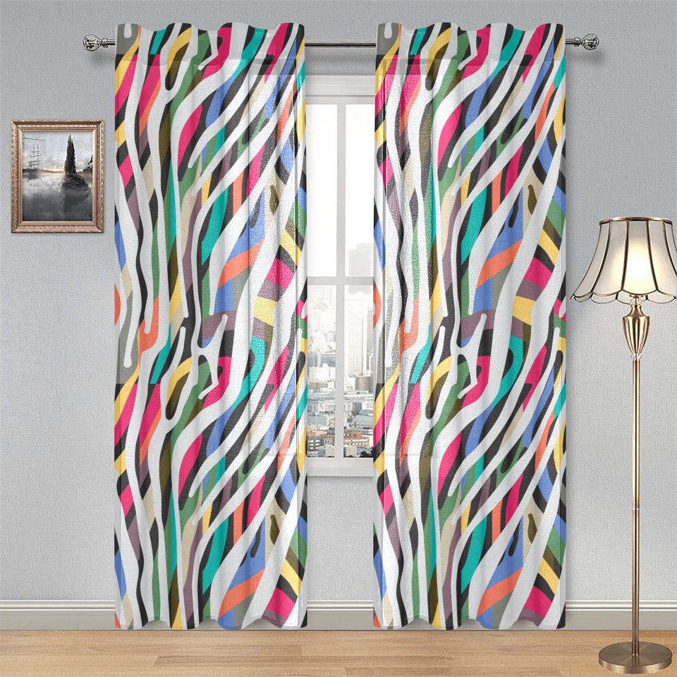 Colorful zebra skin pattern Gauze Curtain