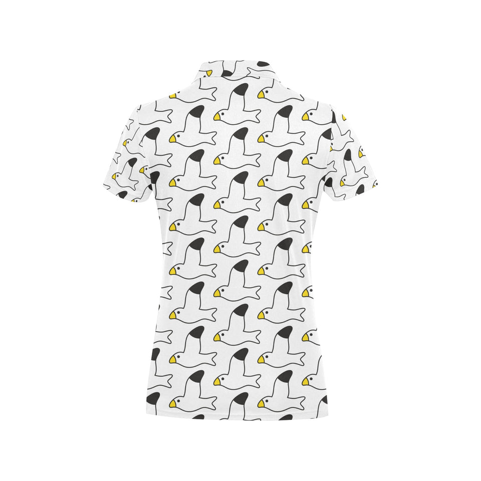 Seagull Pattern Print Design 05 Women's All Over Print Polo Shirt