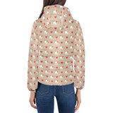 English Bulldog Pattern Print Design 05 Women's Padded Hooded Jacket