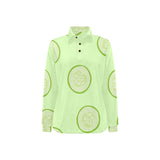 Cucumber pattern Women's Long Sleeve Polo Shirt