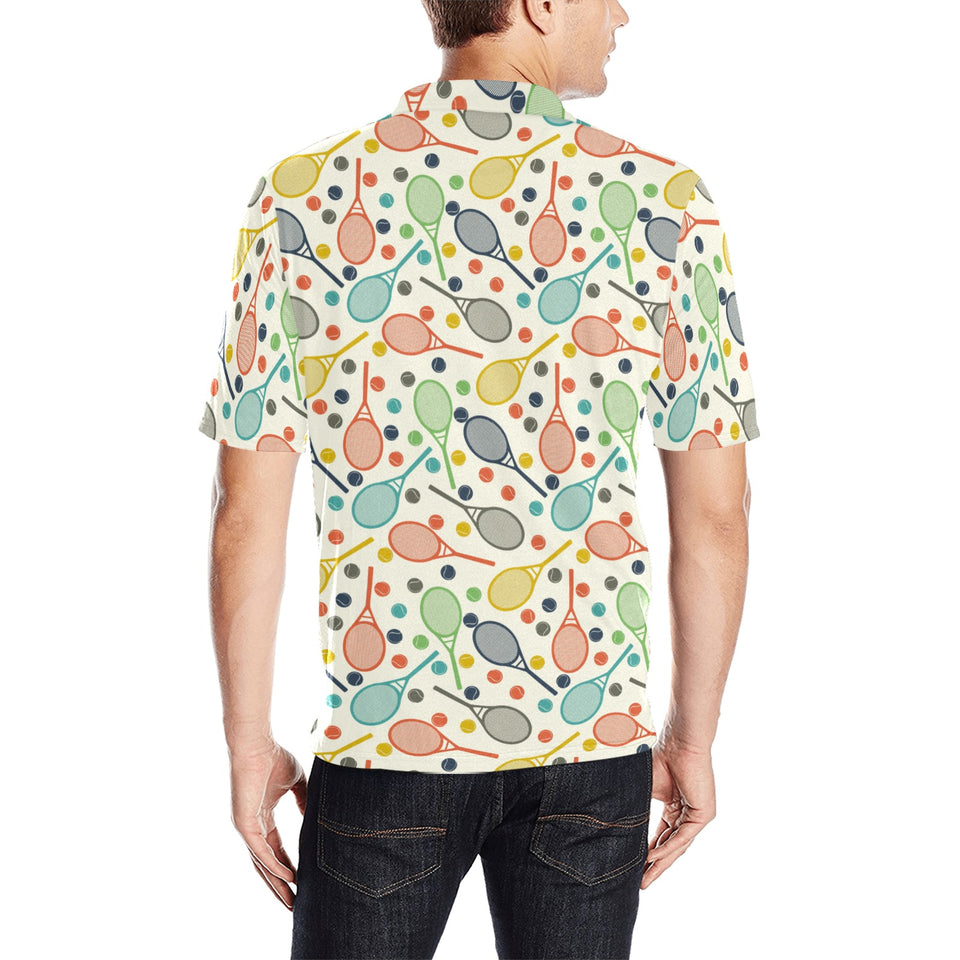 Tennis Pattern Print Design 03 Men's All Over Print Polo Shirt