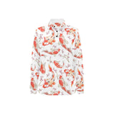 Watercolor Koi Fish Carp Fish pattern Women's Long Sleeve Polo Shirt