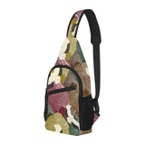 Japanese cranes flying forest dot pattern All Over Print Chest Bag