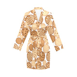 Various cookie pattern Women's Long Sleeve Belted Night Robe