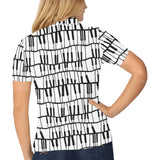 Piano Pattern Print Design 03 Women's All Over Print Polo Shirt