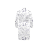 Math Pattern Print Design 03 Men's Long Sleeve Belted Night Robe