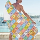 Chemistry Periodic Table Pattern Print Design 01 Beach Towel