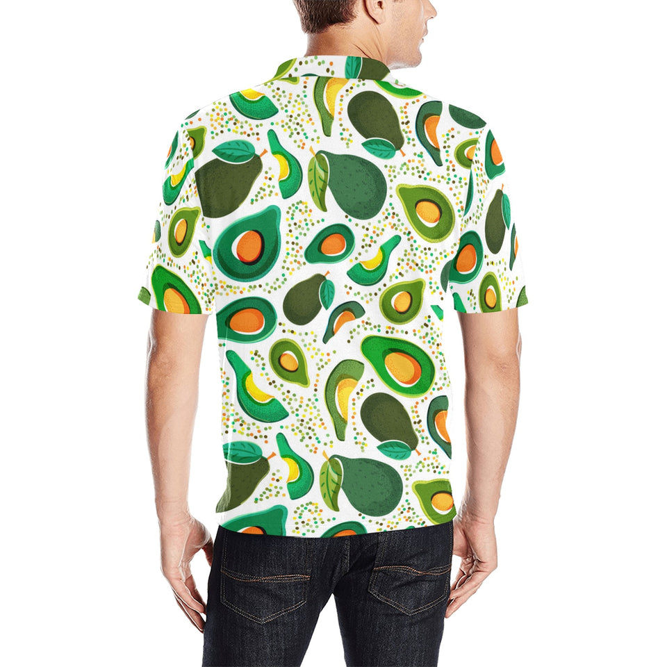 Avocado design pattern Men's All Over Print Polo Shirt