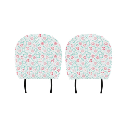 Clock time pattern blackground Car Headrest Cover