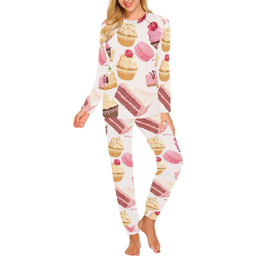 Cake cupcake sweets pattern Women's All Over Print Pajama Set