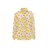 Fried Eggs Pattern Print Design 02 Women's Long Sleeve Polo Shirt
