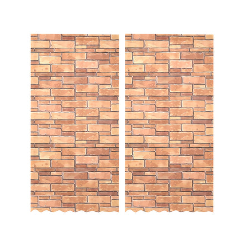 Brick Printed Pattern Print Design 04 Gauze Curtain