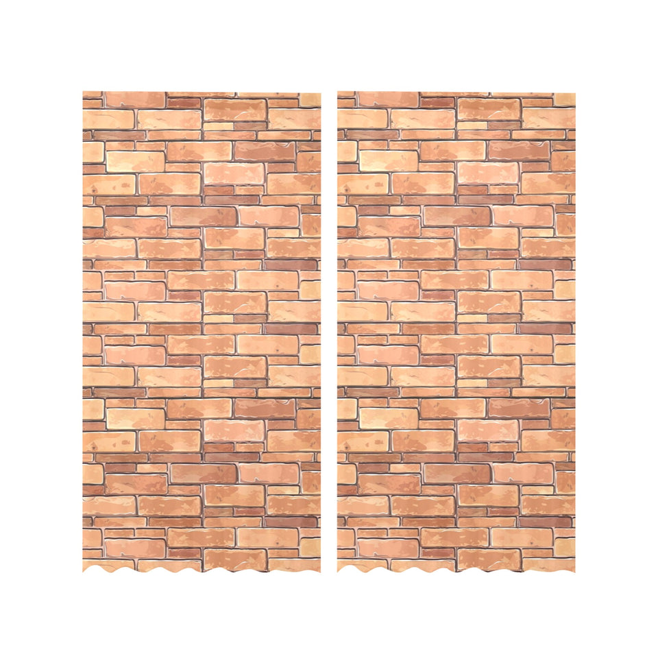 Brick Printed Pattern Print Design 04 Gauze Curtain