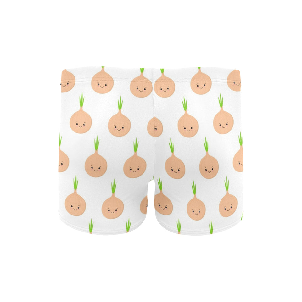 cute onions smiling faces Men's Swimming Trunks