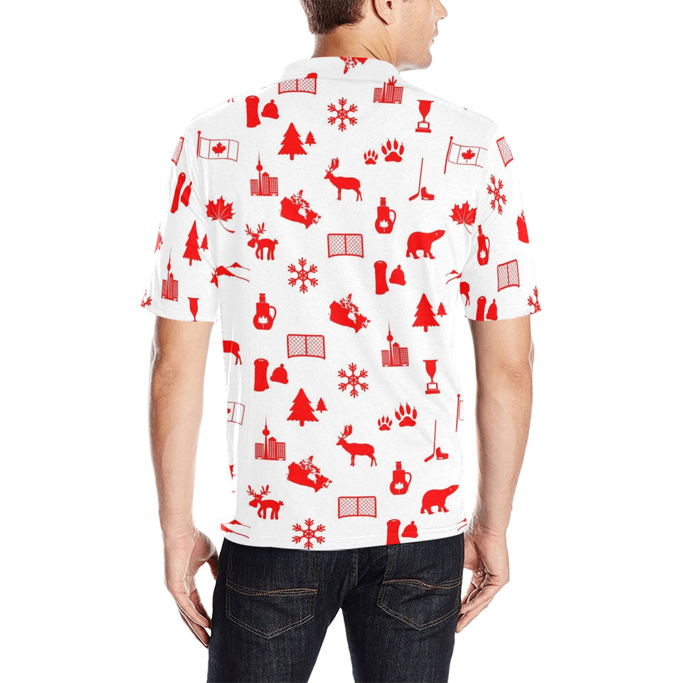 Canada Pattern Print Design 04 Men's All Over Print Polo Shirt