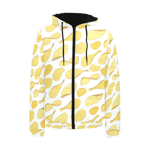 Potato Chips Pattern Print Design 02 Men's Padded Hooded Jacket