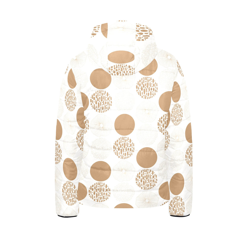 Gold Texture mushroom pattern Kids' Boys' Girls' Padded Hooded Jacket