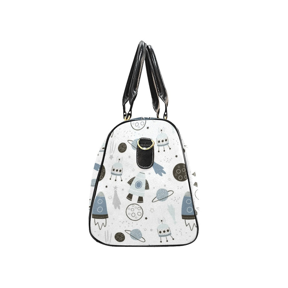 Hand drawn space elements space rocket star planet Travel Bag