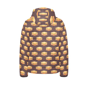 Sandwich Pattern Print Design 04 Kids' Boys' Girls' Padded Hooded Jacket