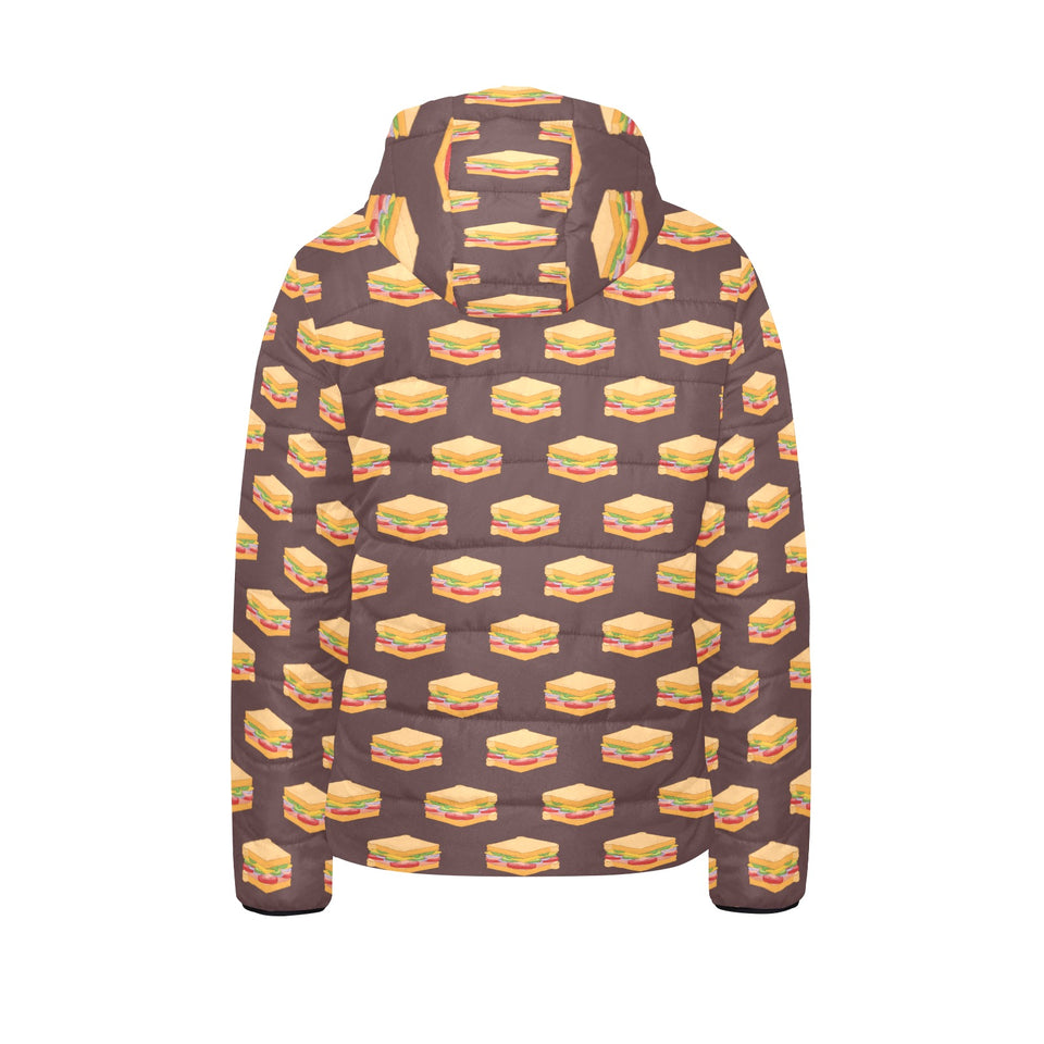 Sandwich Pattern Print Design 04 Kids' Boys' Girls' Padded Hooded Jacket