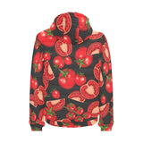 Tomato black background Men's Padded Hooded Jacket