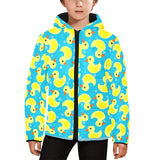 Duck Pattern Print Design 04 Kids' Boys' Girls' Padded Hooded Jacket