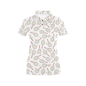 Tennis Pattern Print Design 04 Women's All Over Print Polo Shirt