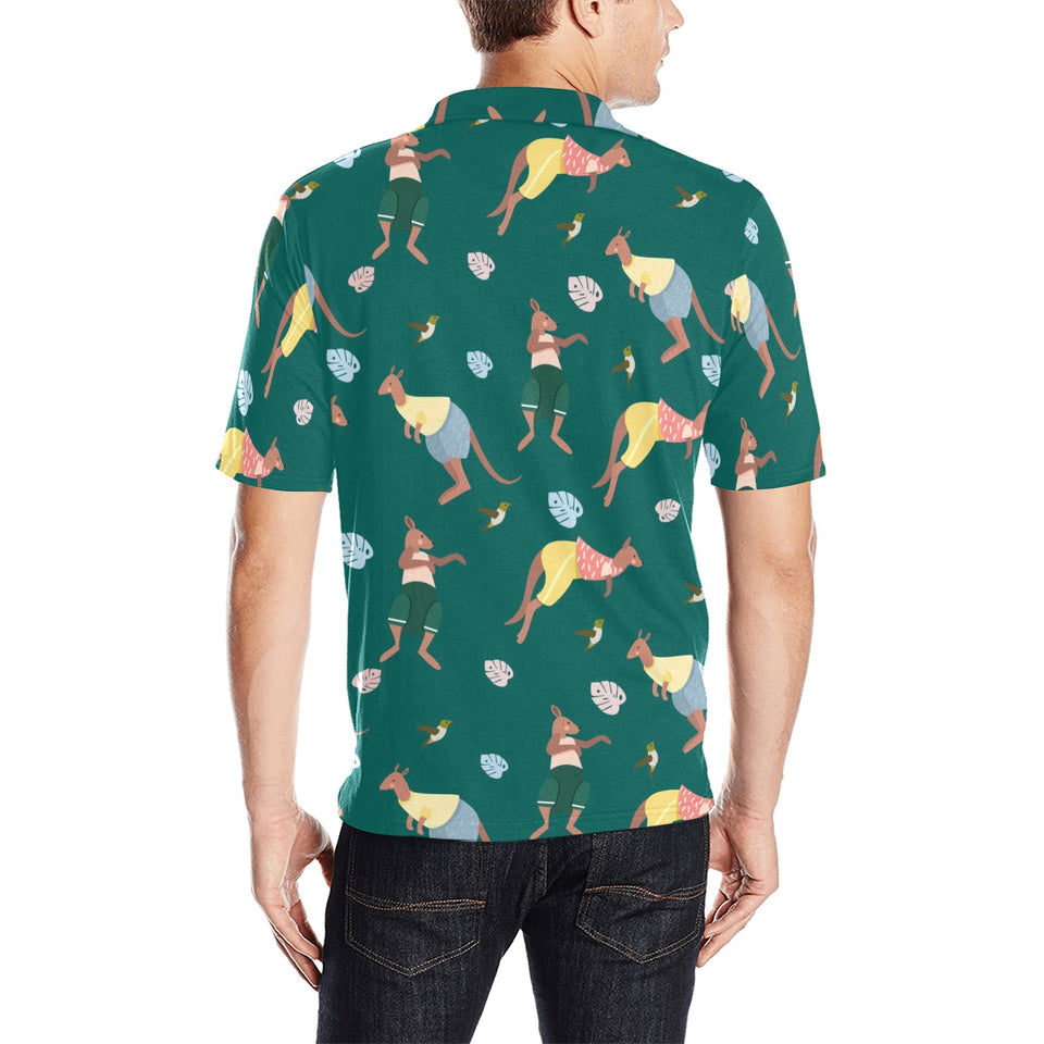 Kangaroo leaves pattern Men's All Over Print Polo Shirt