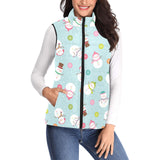 Cute snowman snowflake pattern Women's Padded Vest